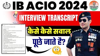 IB ACIO 2024 Interview  Interview Questions for IB ACIO I 2024 Interview I Psychometric Test I [upl. by Penn93]