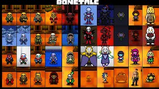 Bonetale Characters in Custom [upl. by Enetsuj]