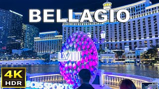 4K HDR Bellagio Las Vegas Walking Tour  Feb 2024  Super Bowl Week [upl. by Brett]