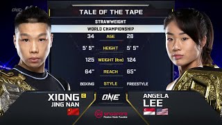 Xiong Jing Nan vs Angela Lee III  ONE Championship Full Fight [upl. by Assilim]