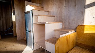 Tiny House Build Custom DIY Storage Stairs  Off Grid THOW [upl. by Richma638]