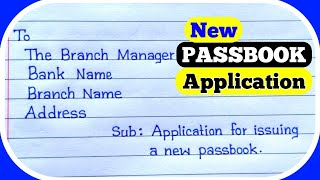 Application For A New Passbook ॥ Letter To Issue A New Passbook ॥ [upl. by Setsero]