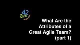 agile42 Insights What Are the Attributes of a Great Agile Team part 1 [upl. by Senalda]