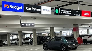 LAX New Car Rental Facility  Car Return Shuttle Bus back to Los Angeles Airport TBIT  Avis Budget [upl. by Girardi]