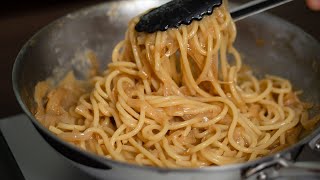 玉ねぎ１個【貧乏人のパスタ】これ考えたイタリア人は天才です。美味すぎて涙【 料理レシピ 】 [upl. by Liamaj139]