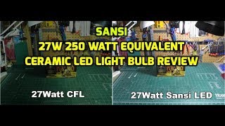 Sansi 27W 250 Watt Equivalent A21 Omnidirectional Ceramic LED Light Bulb Review 0102001012750 [upl. by Annasus]