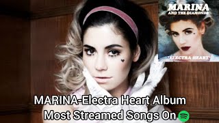 MARINAElectra Heart Album Most Streamed Songs On Spotify [upl. by Idonna]