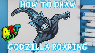 How to Draw GODZILLA ROARING [upl. by Winchell]