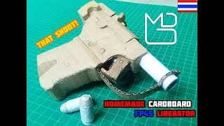 Homemade Cardboard Pistol  FP45 Liberator  ปืน FP45 Liberator จากลังกระดาษ [upl. by Eelyah]