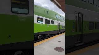 A Bombardier Alstom BiLevel GO Transit departing Rutherford GO Station [upl. by Nickolai817]