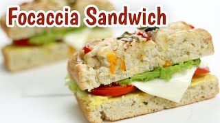 Focaccia Sandwich Recipe Grilled Vegetable Focaccia Sandwich Recipe  Focaccia Bread Sandwich [upl. by Baldwin]