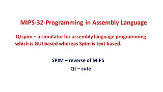 QtSPIM  assembly language programming Simulator [upl. by Karlyn]