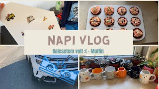 NapiVlog nov 45  Balesetem volt ⛍😔  Muffin 🧁 [upl. by Nwahsd497]