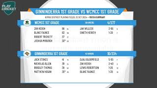 Ginninderra 1st Grade v WCMCC 1st Grade [upl. by Enneirb]