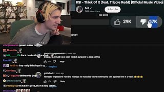 xQc Dislikes KSIs Recent Music Video [upl. by Ennyleuqcaj]