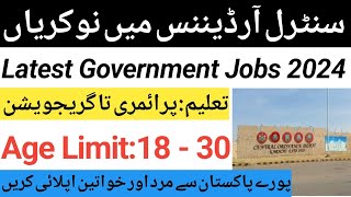 Central Ordnance Jobs 2024 Apply OnlineLatest Govt Jobs Pak Army 2024Today Govt Jobs in Pakistan [upl. by Suiratnauq402]