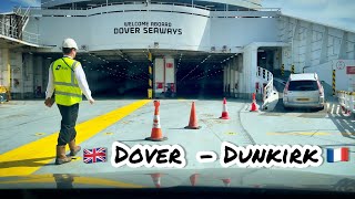 Ferry Crossing DFDS Dover to Dunkirk  European Road Trip [upl. by Juback]