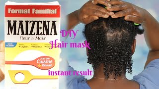 DIY CORN STARCH HAIR MASK WITH INSTANT RESULT  EVERY GIRLS DREAM  Omoni Got Curls [upl. by Chevy]