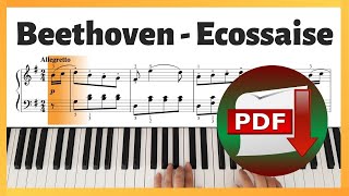 Beethoven  Ecossaise in G major WoO 23  Piano Sheet Music  Piano Tutorial [upl. by Frear137]