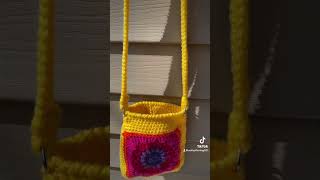 Crochet Starburst Granny Square Crossbody Bag 🌟 shorts [upl. by Eidorb]