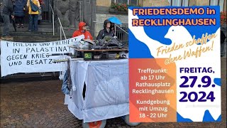 Rede Friedensdemo Recklinghausen 27092024 Friedenslauf Frieden [upl. by Ekyt710]