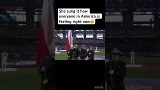 Ingrid Andress goes viral with rendition of national anthem viral trending america singer life [upl. by Baten569]