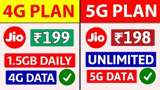 Jio New 4G Or 5G Plan Free Unlimited 5G Data Jio Sabse Sasta Recharge Jio Minimum Plan Jio Sim [upl. by Gnilsia]