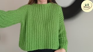 Sweater Rio CROCHET todos los talles Paso a paso para principiantes crochet gancho ganchillo [upl. by Dewhirst]