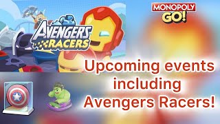 Avengers Racers and other upcoming events in Monopoly GO monopolygo tycoonracers [upl. by Ajar]