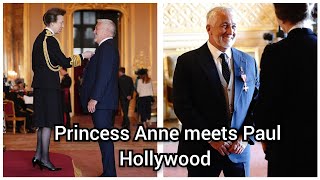 The Princess Royal holds Investiture at Windsor Castle and awards Paul Hollywood his MBE [upl. by Delila]