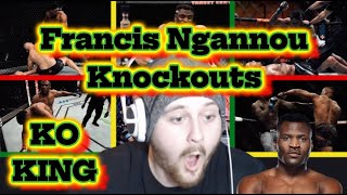 MMA GURU Reacting To BRUTAL Francis Ngannou KNOCKOUTS Compilation [upl. by Vevine618]