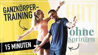 15 Minuten leichtes Ganzkörpertraining OHNE Springen amp OHNE Geräte  MUNA [upl. by Hagile]