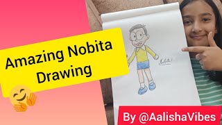 Transforming Nobita into Art – Fun Drawing Guide  AalishaVibes [upl. by Adniralc309]