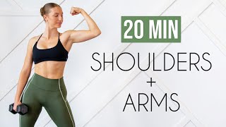 20 MIN DUMBBELL SHOULDERS amp ARMS At Home or Gym [upl. by Idnic29]