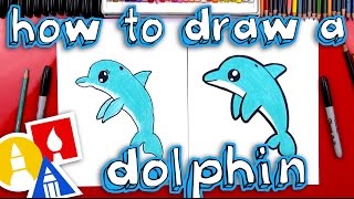 How To Draw A Cartoon Dolphin [upl. by Haveman810]