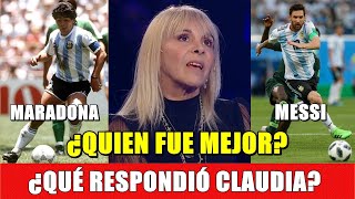 ¿MARADONA O MESSI ¿Cuál es el mejor jugador de la historia Claudia Villafañe responde en Telefé [upl. by Kenlay]