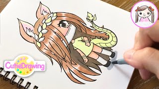 Practicing drawing with Copic 2 Gachalife character you requested [upl. by Sprage683]