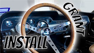 Grant steering wheel install  Classic Ford Mustang [upl. by Shu34]