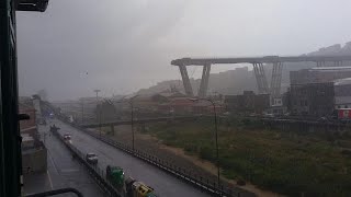 Genova crolla ponte Morandi Ci sono vittime [upl. by Hplodur]