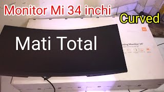 Monitor Mi Xiaomi 34 inchi curved ultra wide Mati total  XMMNTWQ34 [upl. by Pernas]