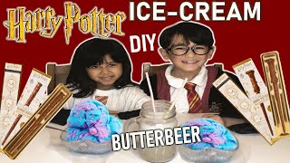 HARRY POTTER Homemade BUTTERBEER Unicorn ICE CREAM Easy DIY [upl. by Eerol]