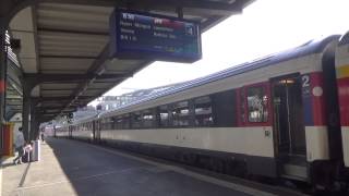 SBB CFF FFS RE460 1084 Engadin Tow IR1711 Depart Geneva Station [upl. by Cain334]