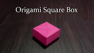 Easy Origami Square Box StepbyStep Paper Folding Guide [upl. by Ellimac618]