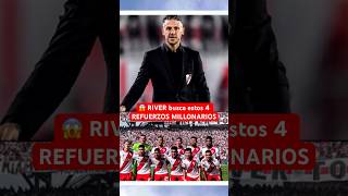 RIVER busca estos 4 REFUERZOS millonarios 😱 Mercado Pases RiverPlate FutbolArgentino Argentina [upl. by Darda413]