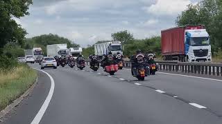 quotHells Angels Englandquot motorcyclists A1 Northbound [upl. by Berte]