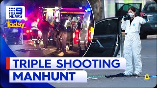 Sydney shooting victims in critical condition as hunt continues  9 News Australia [upl. by Gaiser91]