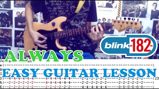 Always  Blink 182Easy Guitar LessonCoverwith Chords and Tab [upl. by Seidule]