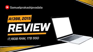 Apple Macbook pro 2015 A1398 Review by Pastor Kanik Raj Chittor పాస్టర్ కనిక్ రాజ్ అభిప్రాయం [upl. by Gish]