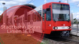 Mit der Stadtbahn durch Bonn  Tannenbusch  Bad Godesberg [upl. by Mosley]