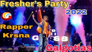 Freshers Party 2022  Rapper Krsna  Galgotias  KRSNAOfficial GalgotiasUniversity1 [upl. by Htenek]